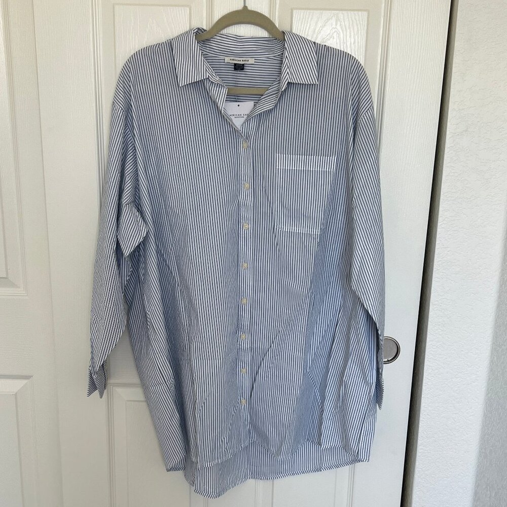 American Eagle Striped Shirt Dress